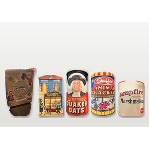 Lot of 5 Vintage Tins: Campfire Marshmallows, Animal Cracker, Hershey’s, & Oreos